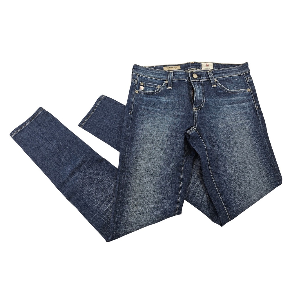 AG Adriano Goldschmied The Legging Ankle Jeans Womens 25 Blue Solid Super Skinny